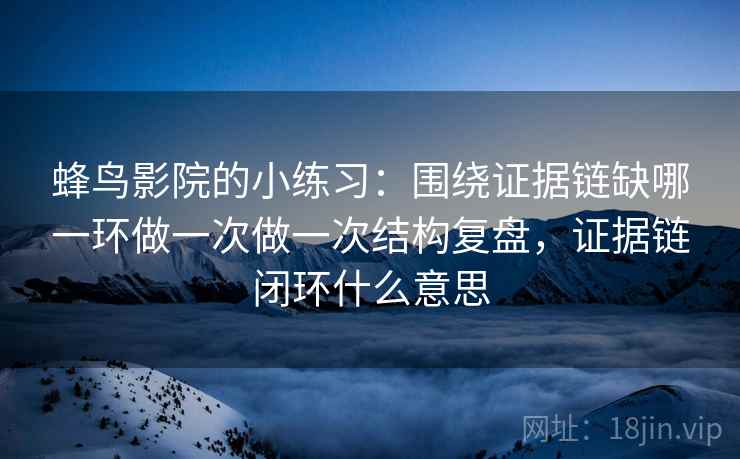 蜂鸟影院的小练习：围绕证据链缺哪一环做一次做一次结构复盘，证据链闭环什么意思